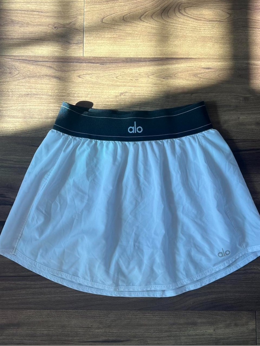 ALO Yoga White Skort with Black Waistband